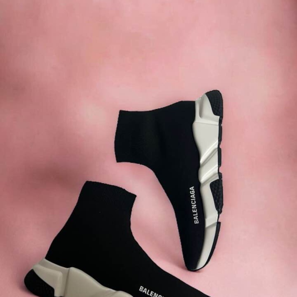 Balenciaga Speed Trainers Black White Sneaker Women Size 9 Runner Platform Orig. - Picture 6 of 10
